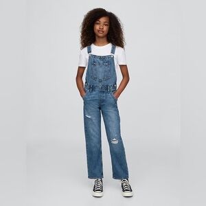 Gap Blue Denim Large Kids Loose Overalls